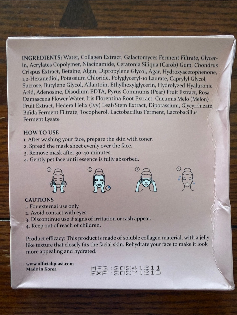 QUASI Bio Collagen Anti-Wrinkle Lifting Mask (4) - Picture 2 of 2